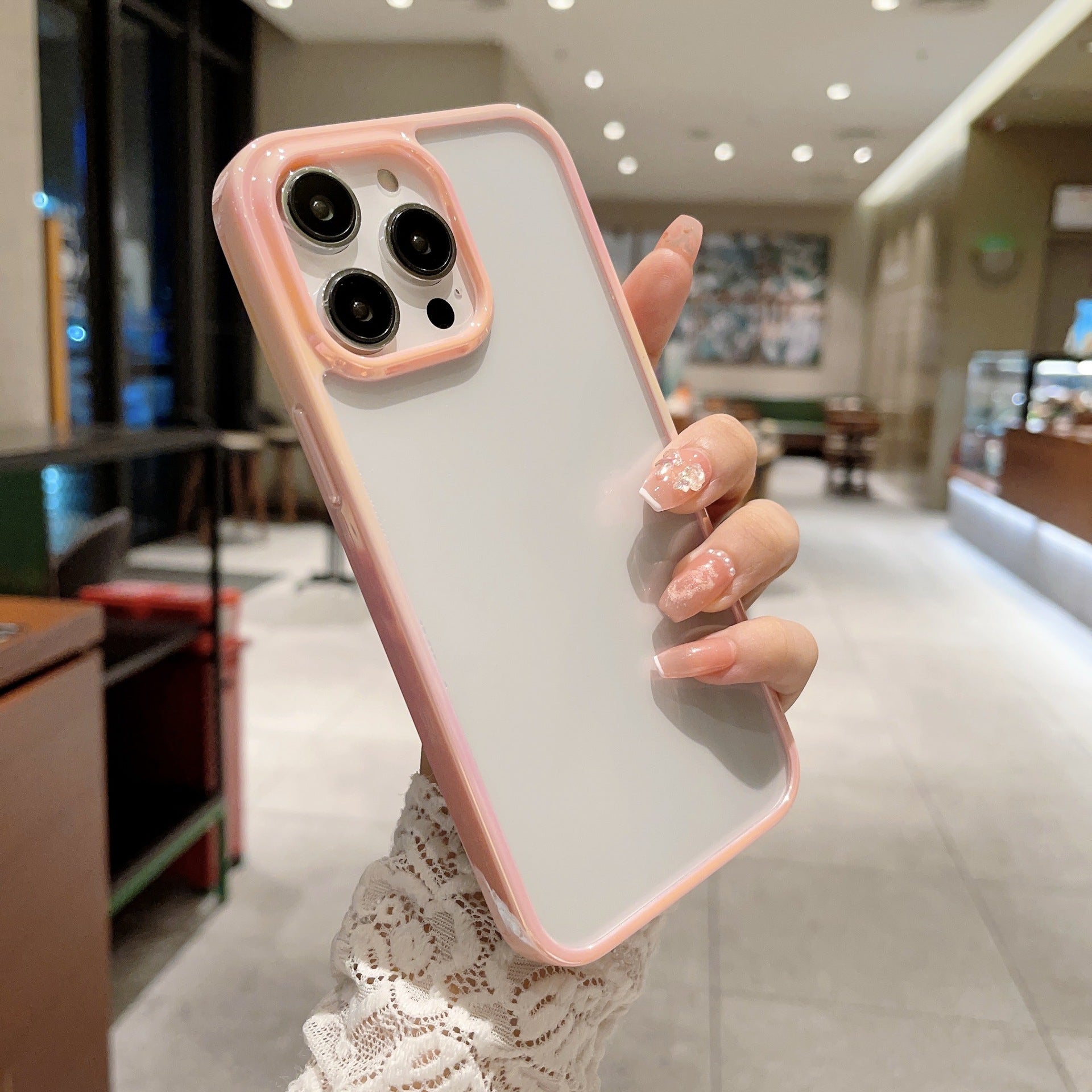 Transparent iPhone Case with Colorful Border