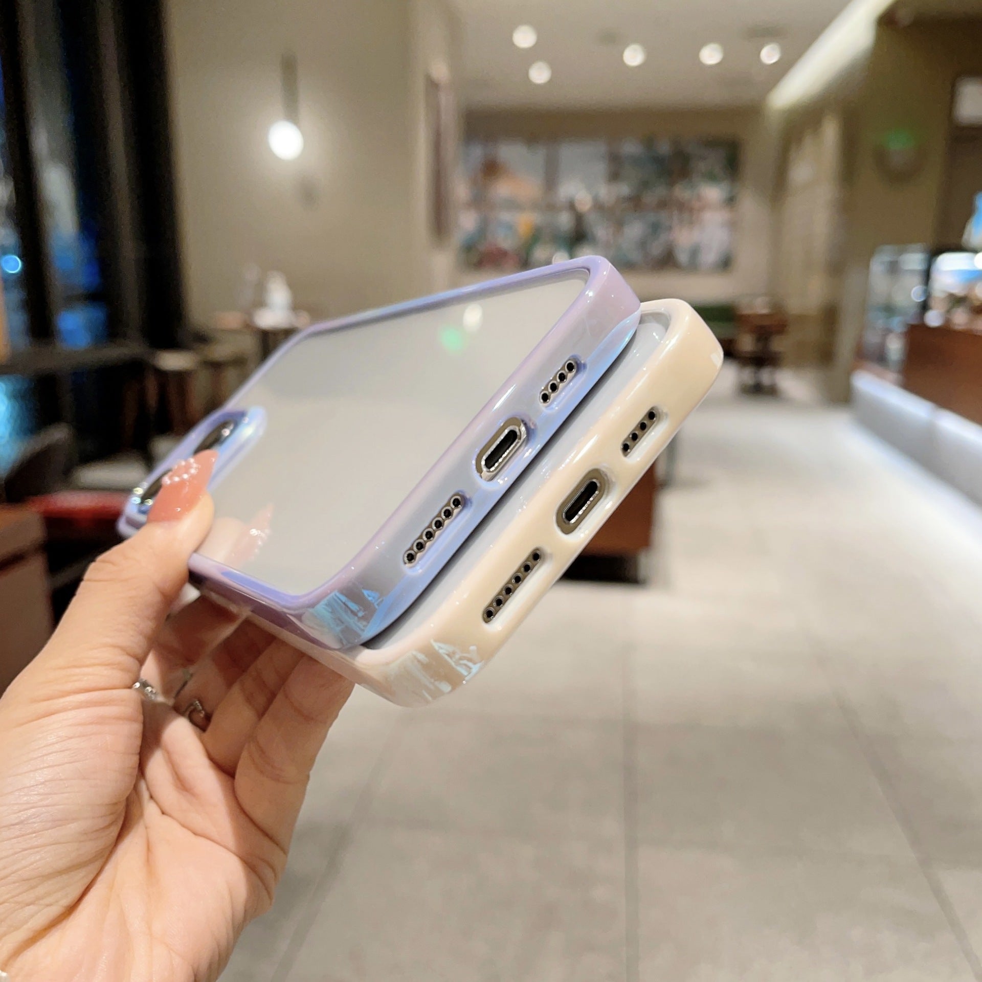 Transparent iPhone Case with Colorful Border