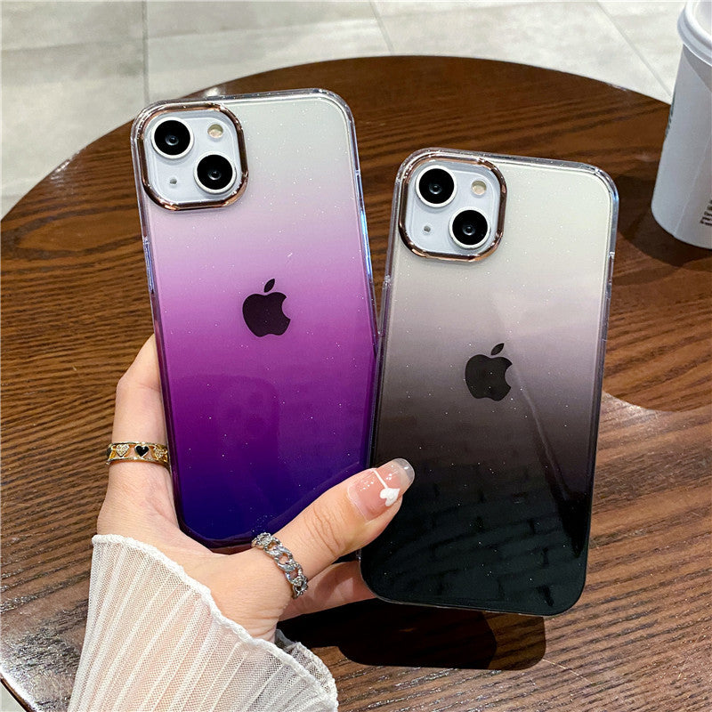Transparent Gradient Glitter iPhone Cases