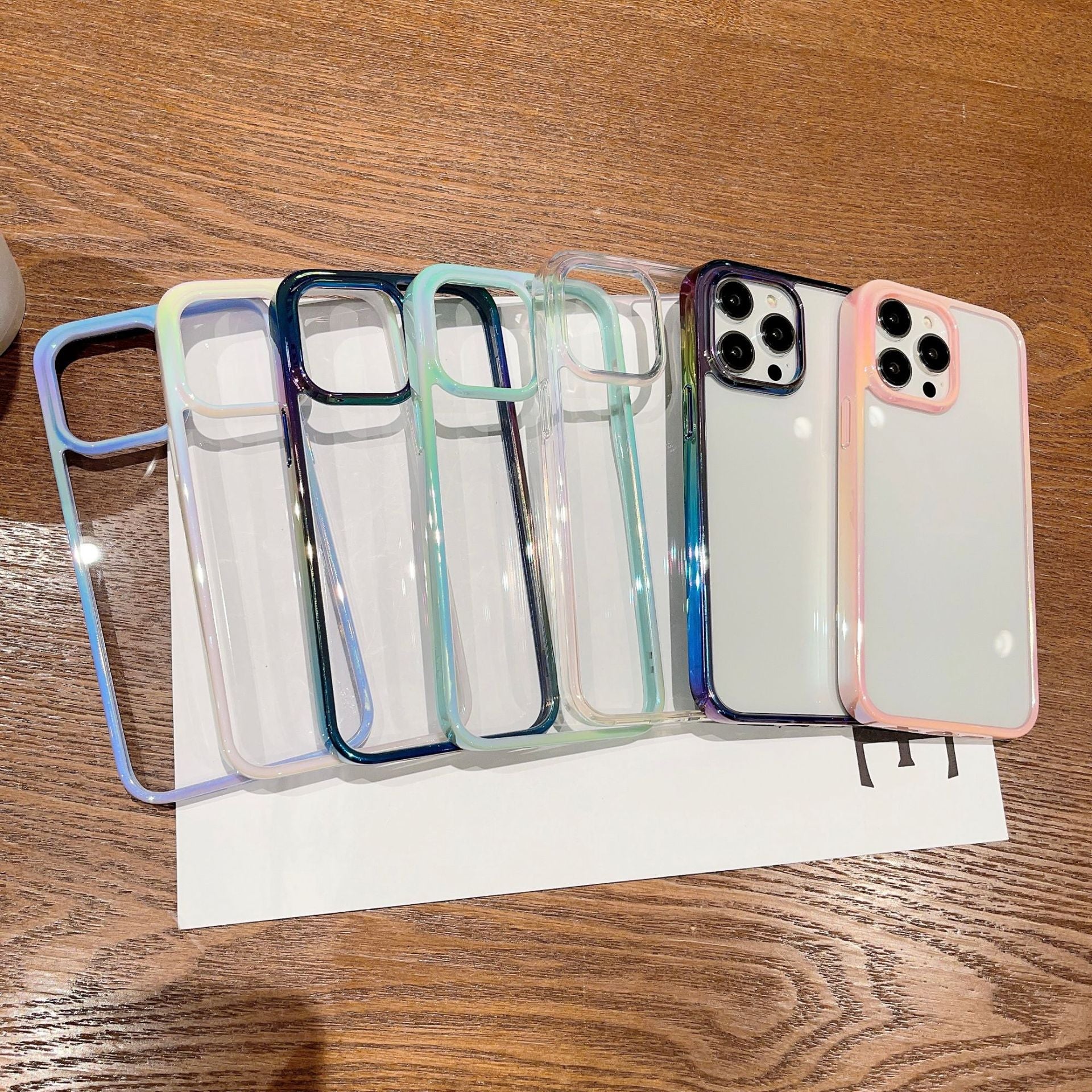Transparent iPhone Case with Colorful Border