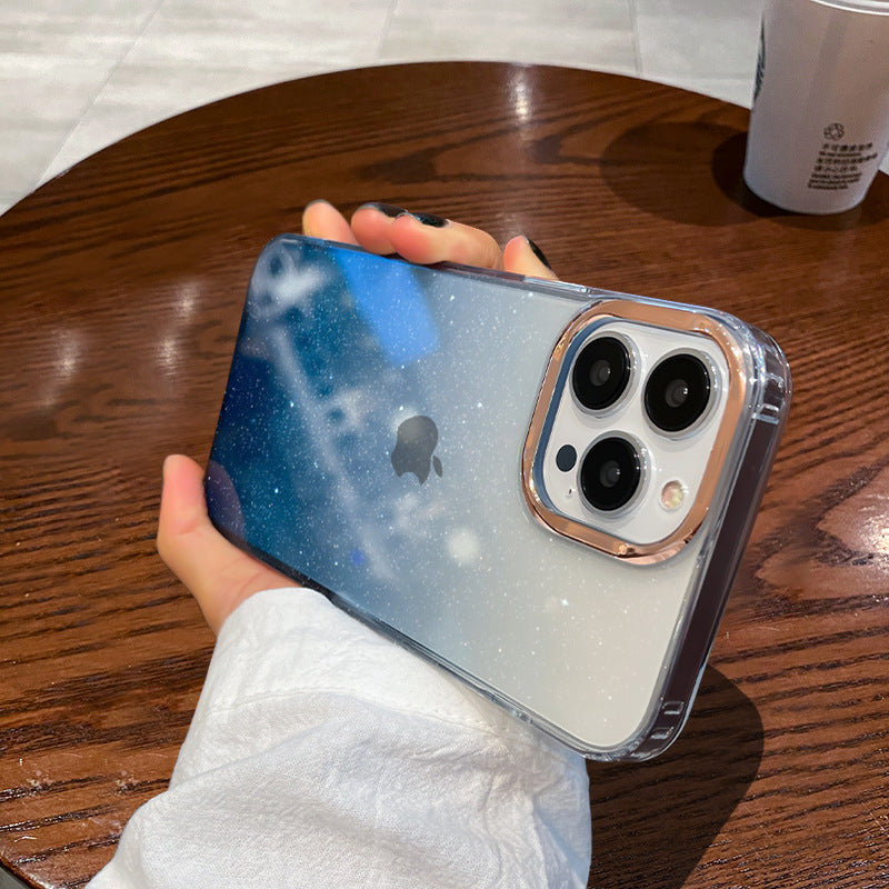 Transparent Gradient Glitter iPhone Cases