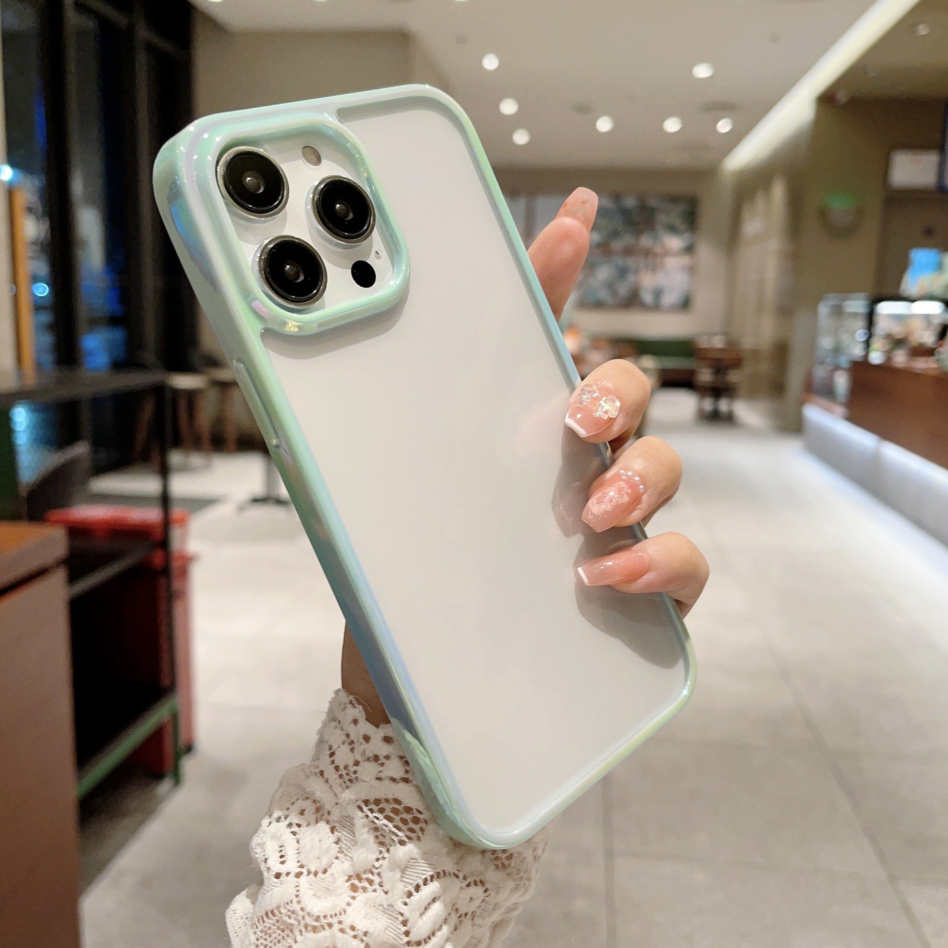 Transparent iPhone Case with Colorful Border