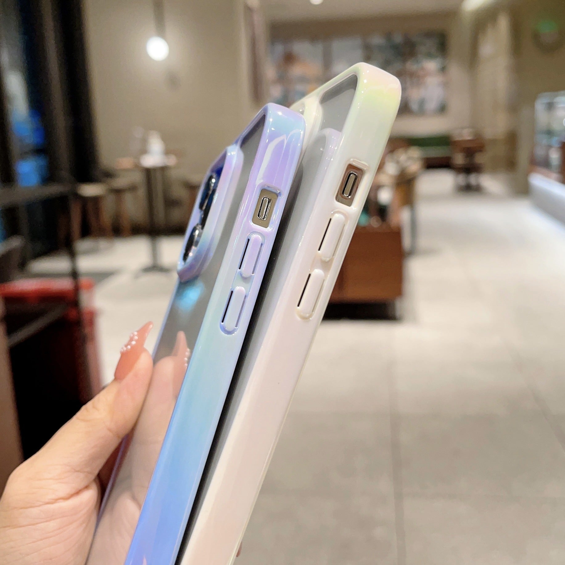 Transparent iPhone Case with Colorful Border