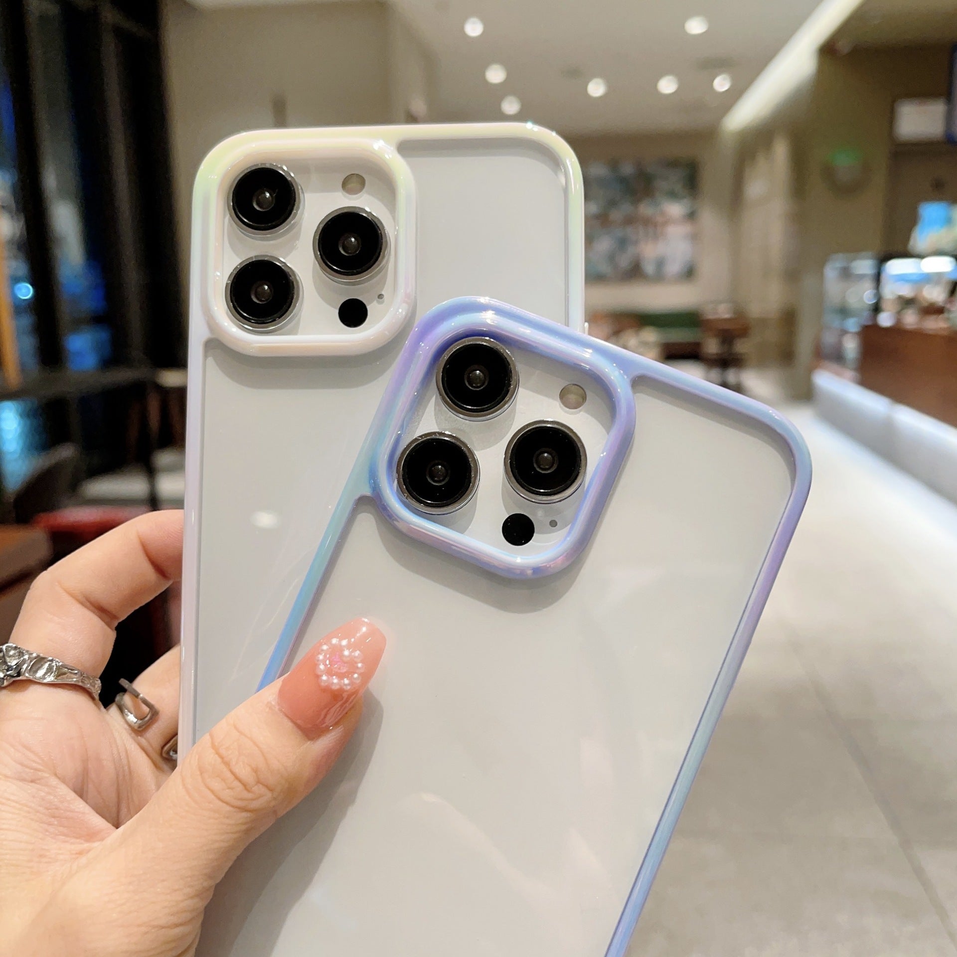 Transparent iPhone Case with Colorful Border