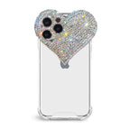 Heart-Shaped Clear Glitter iPhone Case