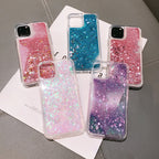 Venucases Purple iPhone  Case  Floating Liquid Quicksand Bling Sequin Glitter 3 in 1 Shockproof Hard PC Bumper Durable Full Body Protective Girls Women Cover-Clear - Venucases