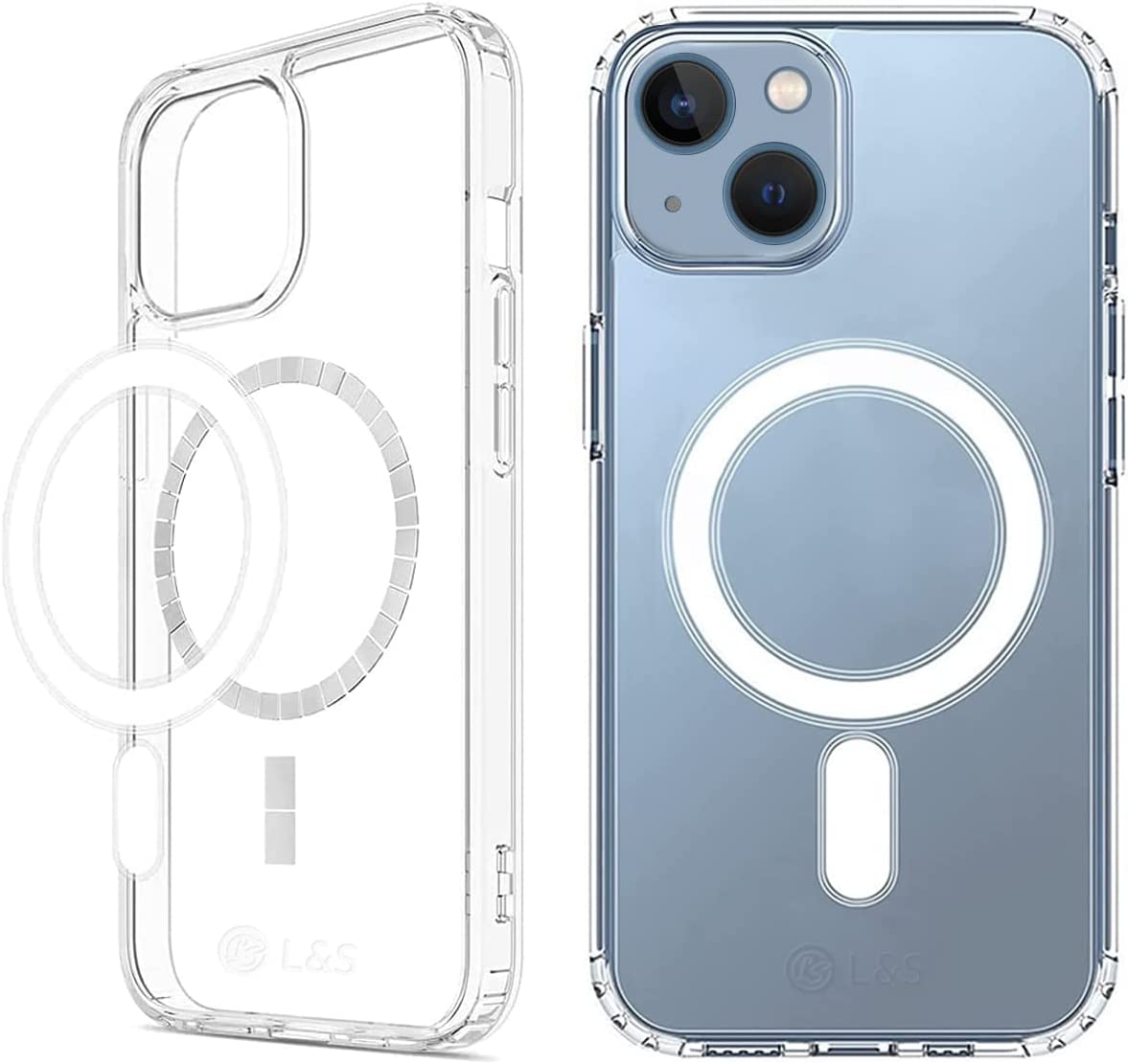 Venucases Classic Hybrid Magnetic Case, Compatible with iPhone  case , Compatible with MagSafe, Shockproof Military-Grade Protection, Scratch-Resistant Back, Clear - Venucases
