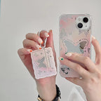 Venucases Pink Butterfly Phone Case Compatible with iPhone Case, Cute Venucases Phone Case, Pink Gradient Mirror Butterfly Phone Cover for Women Girls - Venucases