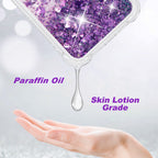 Venucases Purple iPhone  Case  Floating Liquid Quicksand Bling Sequin Glitter 3 in 1 Shockproof Hard PC Bumper Durable Full Body Protective Girls Women Cover-Clear - Venucases