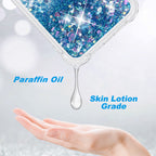 Venucases Blue iPhone  Case  Floating Liquid Quicksand Bling Sequin Glitter 3 in 1 Shockproof Hard PC Bumper Durable Full Body Protective Girls Women Cover-Clear - Venucases