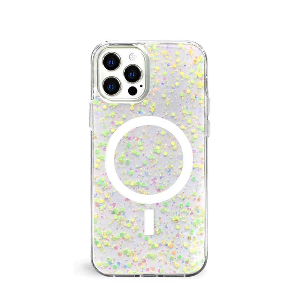 Venucasces Polka dots Magnetic for iPhone  Case[Compatible with Magsafe] [Non-Yellowing] [Glass Screen Protector] Shockproof Phone Case Cover - Venucases
